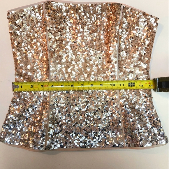 NWOT WHBM gold ombre sequin bustier size 2 - Picture 6 of 7